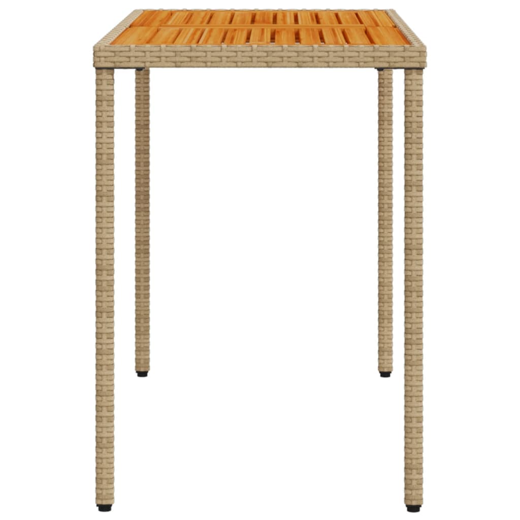 vidaXL Gartentisch mit Akazienholz-Platte 115x54x74 cm Poly Rattan