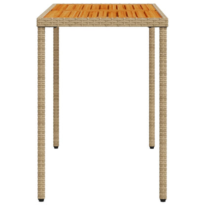 vidaXL Gartentisch mit Akazienholz-Platte 115x54x74 cm Poly Rattan