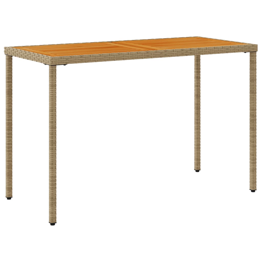 vidaXL Gartentisch mit Akazienholz-Platte 115x54x74 cm Poly Rattan