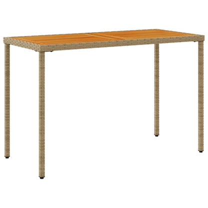 vidaXL Gartentisch mit Akazienholz-Platte 115x54x74 cm Poly Rattan