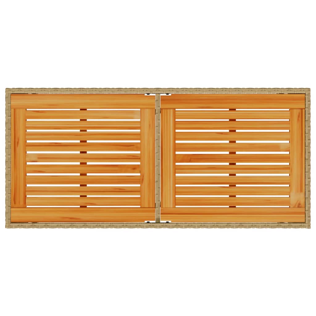 vidaXL Gartentisch mit Akazienholz-Platte 115x54x74 cm Poly Rattan