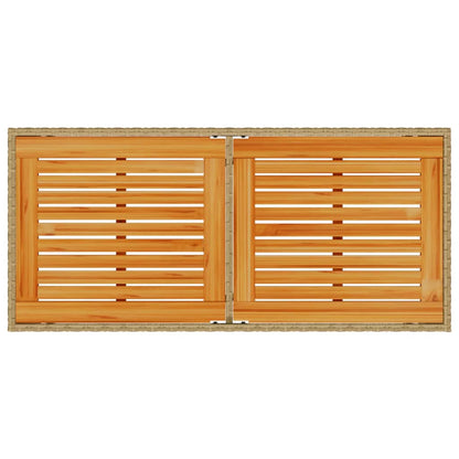 vidaXL Gartentisch mit Akazienholz-Platte 115x54x74 cm Poly Rattan