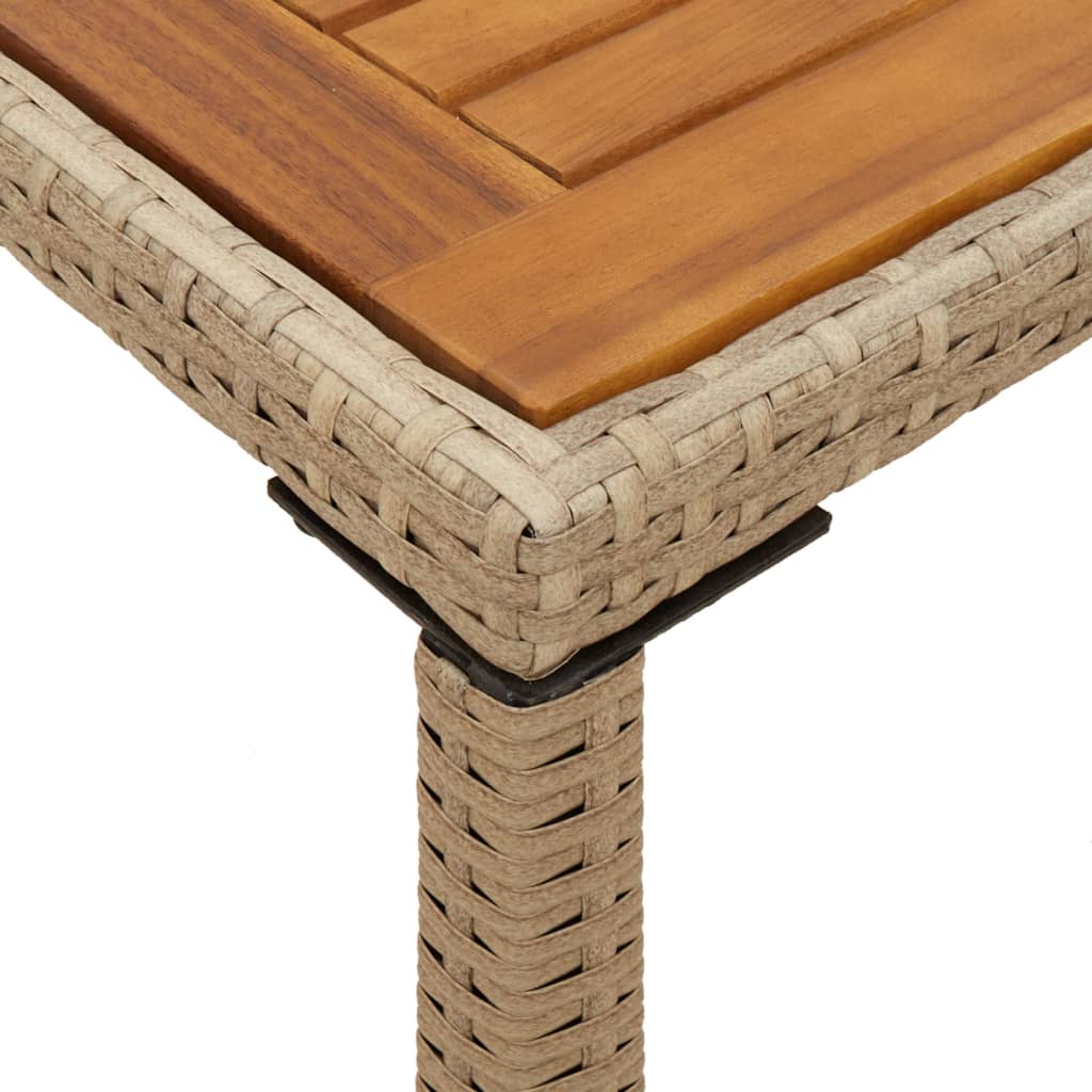 vidaXL Gartentisch mit Akazienholz-Platte 115x54x74 cm Poly Rattan