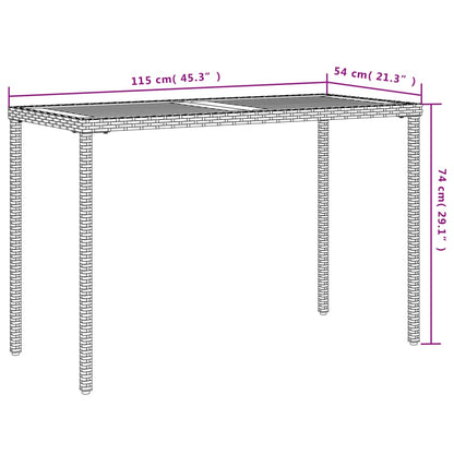 vidaXL Gartentisch mit Akazienholz-Platte 115x54x74 cm Poly Rattan