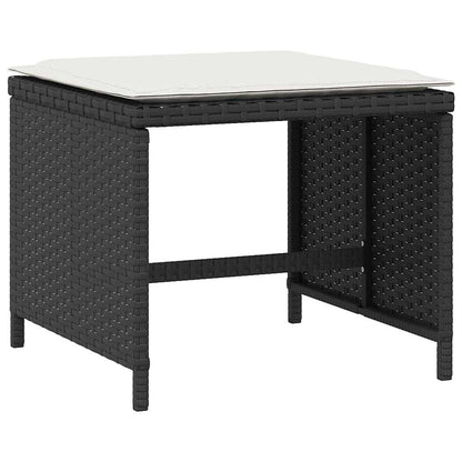 vidaXL 5-tlg. Garten-Essgruppe mit Kissen Schwarz Poly Rattan