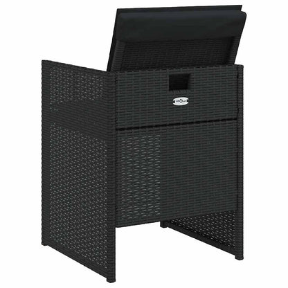 vidaXL 5-tlg. Garten-Essgruppe mit Kissen Schwarz Poly Rattan