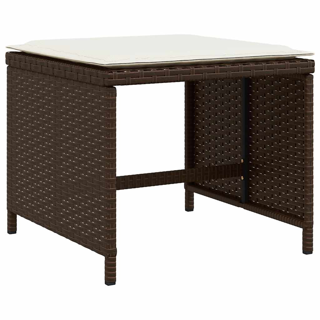 vidaXL 5-tlg. Garten-Essgruppe mit Kissen Braun Poly Rattan