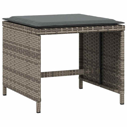 vidaXL Salon de jardin 5 pcs avec coussins Résine tressée Gris