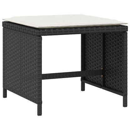 vidaXL 5-tlg. Garten-Essgruppe mit Kissen Schwarz Poly Rattan