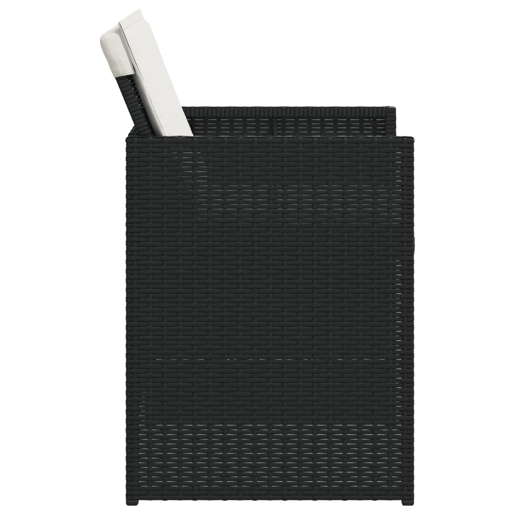 vidaXL 5-tlg. Garten-Essgruppe mit Kissen Schwarz Poly Rattan