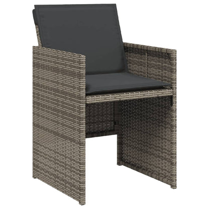 vidaXL Salon de jardin 5 pcs avec coussins Résine tressée Gris