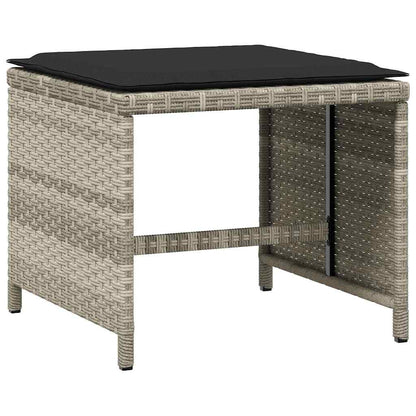 vidaXL 5-tlg. Garten-Essgruppe mit Kissen Hellgrau Poly Rattan