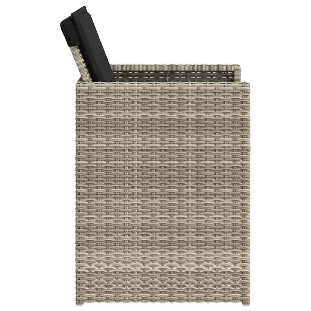 vidaXL 5-tlg. Garten-Essgruppe mit Kissen Hellgrau Poly Rattan