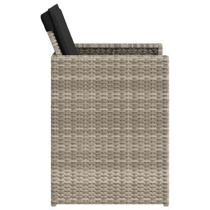 vidaXL 5-tlg. Garten-Essgruppe mit Kissen Hellgrau Poly Rattan