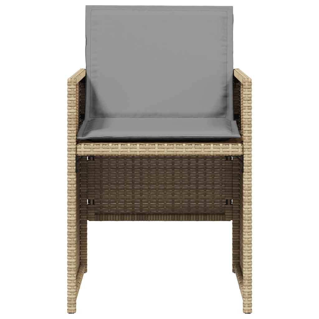 vidaXL Salon de jardin 5 pcs avec coussins mélange beige résine tressée