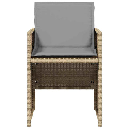 vidaXL Salon de jardin 5 pcs avec coussins mélange beige résine tressée