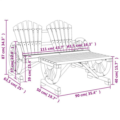 vidaXL 2-tlg. Garten-Lounge-Set Massivholz Tanne
