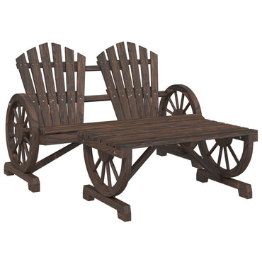 vidaXL Salon de jardin 2 pcs Bois de sapin massif
