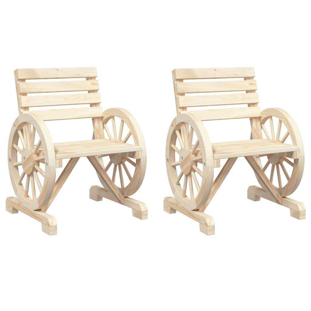 vidaXL Chaises de jardin 2 pcs 58x58x78,5 cm Bois de sapin massif