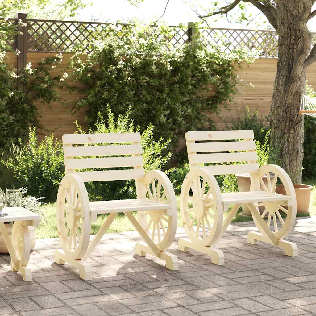vidaXL Chaises de jardin 2 pcs 58x58x78,5 cm Bois de sapin massif