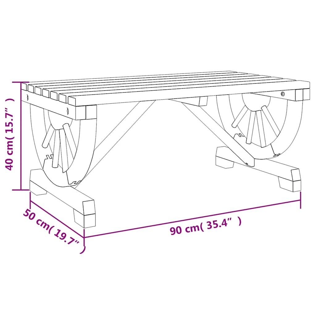 vidaXL Table basse de jardin 90x50x40 cm en sapin massif