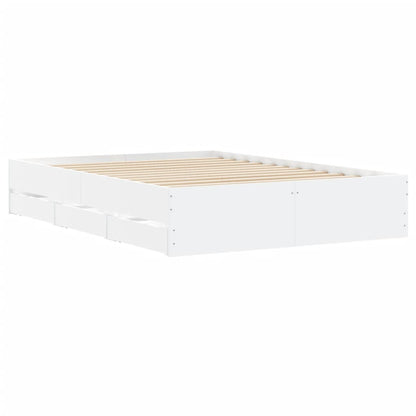 vidaXL Bettgestell mit Schubladen Weiß 120x190 cm Holzwerkstoff