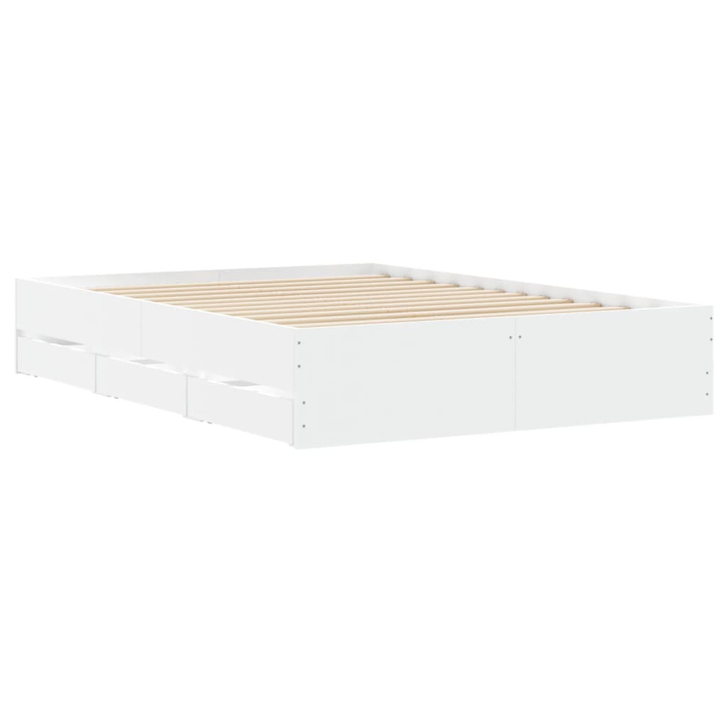 vidaXL Bettgestell mit Schubladen Weiß 120x190 cm Holzwerkstoff