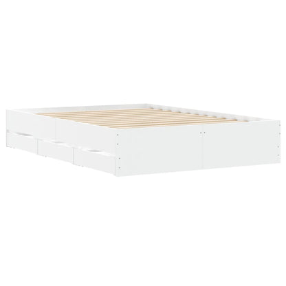 vidaXL Bettgestell mit Schubladen Weiß 120x190 cm Holzwerkstoff