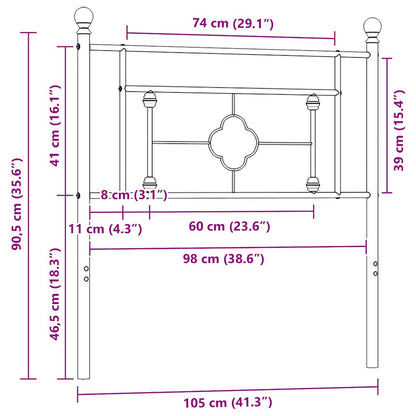 vidaXL Ersatz-Kopfteil Metall Schwarz 100 cm