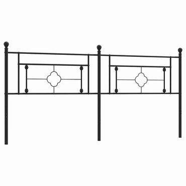 vidaXL Ersatz-Kopfteil Metall Schwarz 200 cm