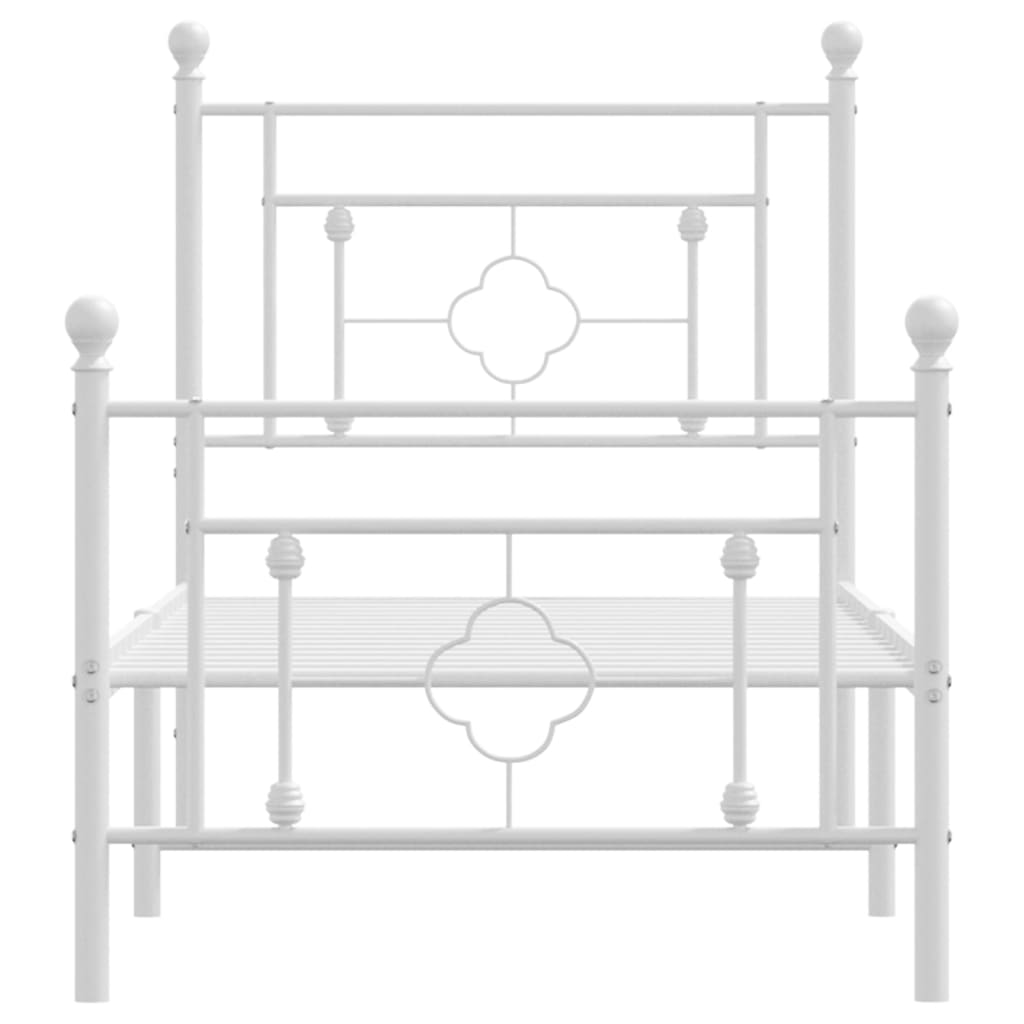 vidaXL Bettgestell mit Kopf- und Fußteil Metall Weiß 80x200 cm