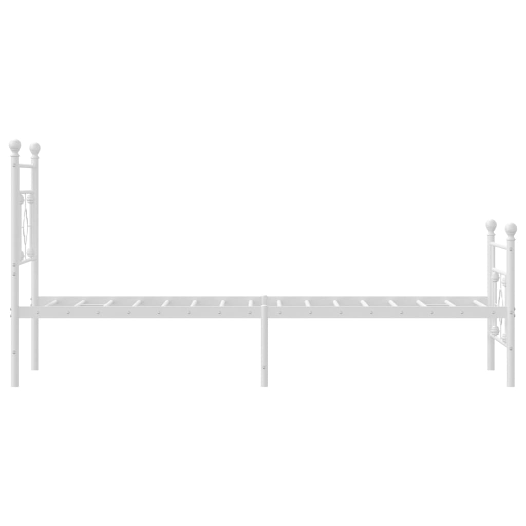 vidaXL Bettgestell mit Kopf- und Fußteil Metall Weiß 80x200 cm