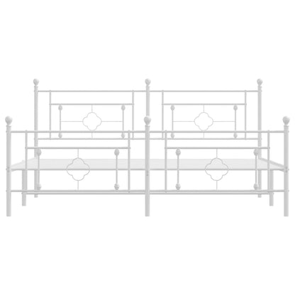 vidaXL Bettgestell mit Kopf- und Fußteil Metall Weiß 180x200 cm