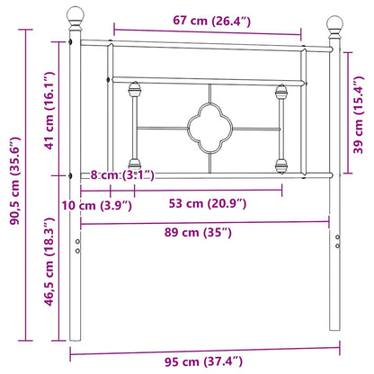 vidaXL Ersatz-Kopfteil Metall Weiß 90 cm