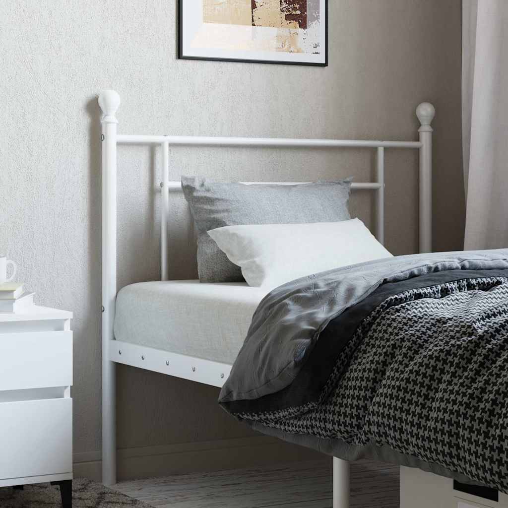 vidaXL Ersatz-Kopfteil Metall Weiß 90 cm