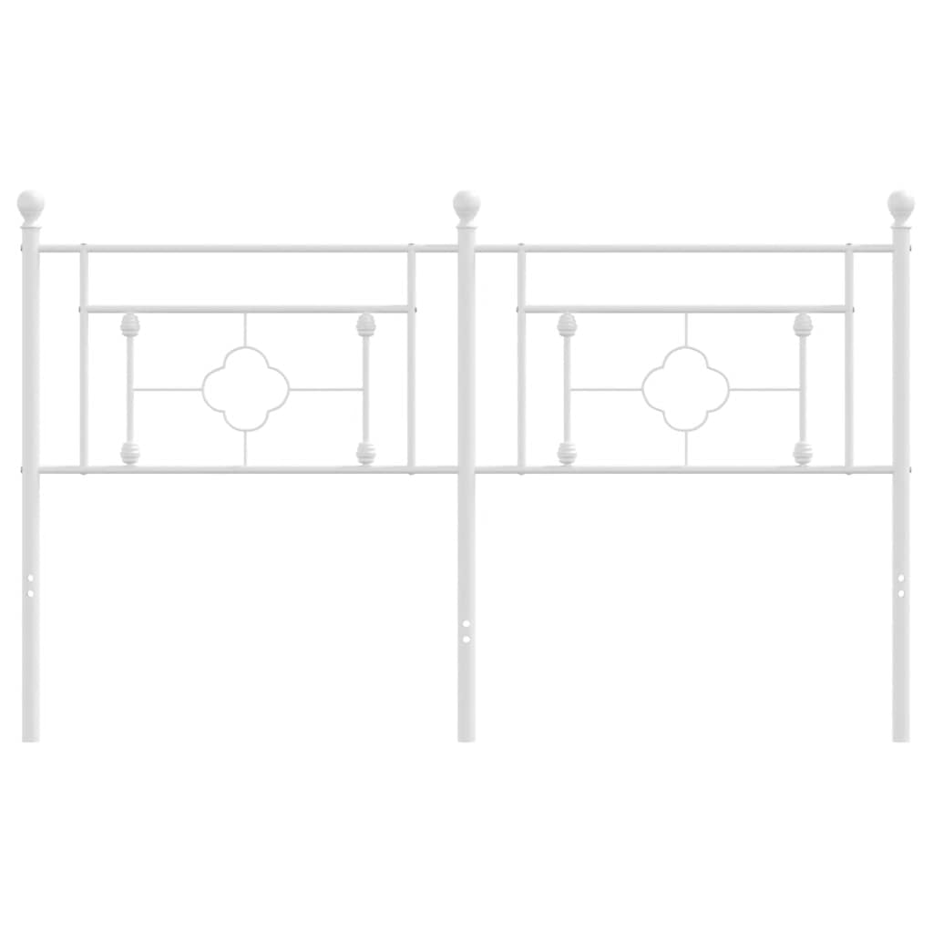 vidaXL Ersatz-Kopfteil Metall Weiß 160 cm