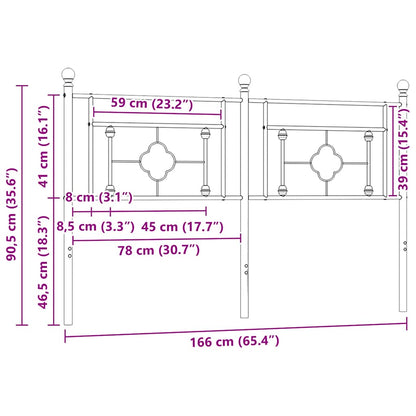 vidaXL Ersatz-Kopfteil Metall Weiß 160 cm