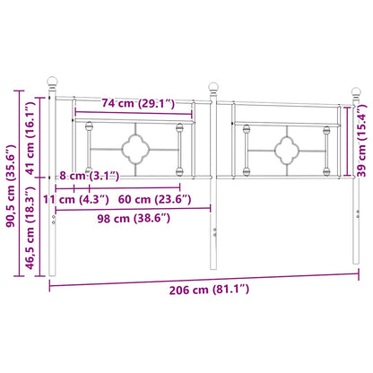 vidaXL Ersatz-Kopfteil Metall Weiß 200 cm