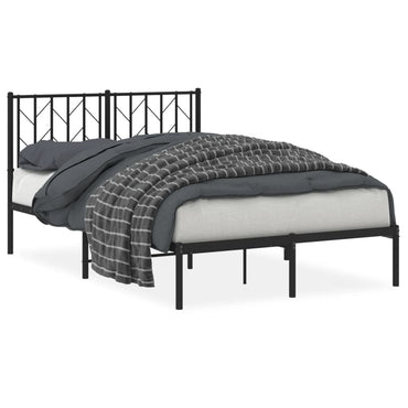 vidaXL Bettgestell mit Kopfteil Metall Schwarz 120x190 cm