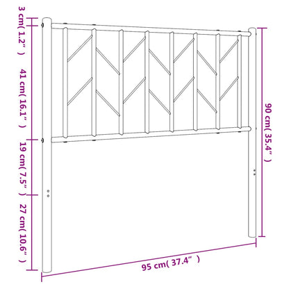 vidaXL Ersatz-Kopfteil Metall Schwarz 90 cm