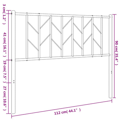 vidaXL Ersatz-Kopfteil Metall Schwarz 107 cm