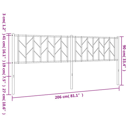 vidaXL Ersatz-Kopfteil Metall Schwarz 200 cm