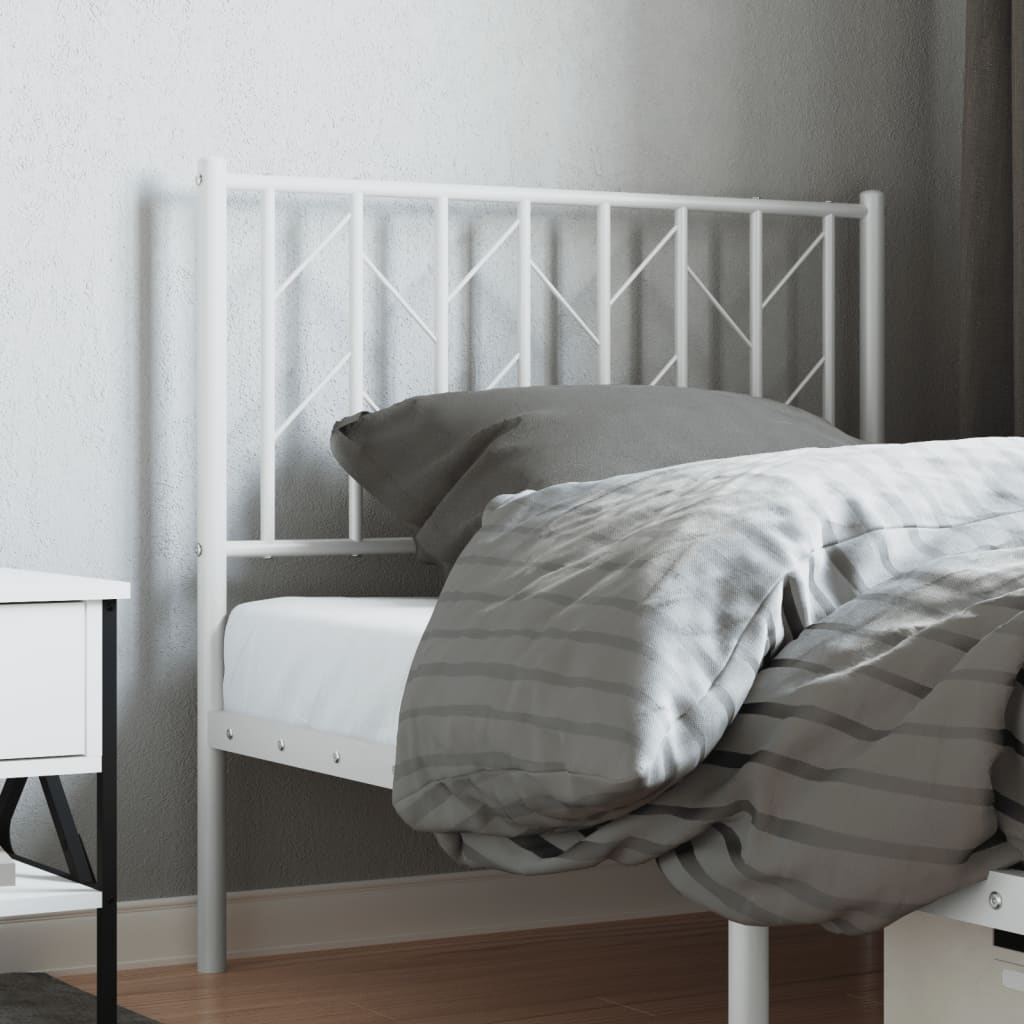 vidaXL Ersatz-Kopfteil Metall Weiß 90 cm