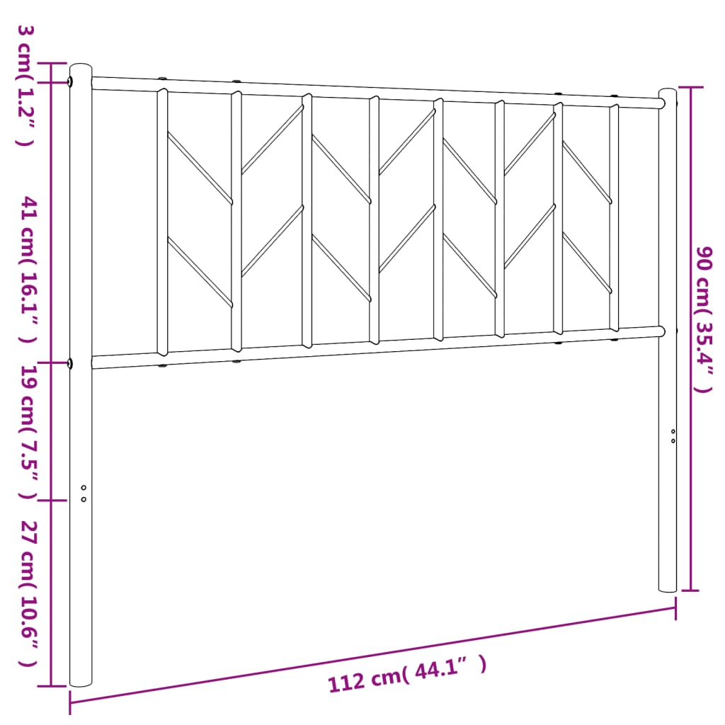 vidaXL Ersatz-Kopfteil Metall Weiß 107 cm