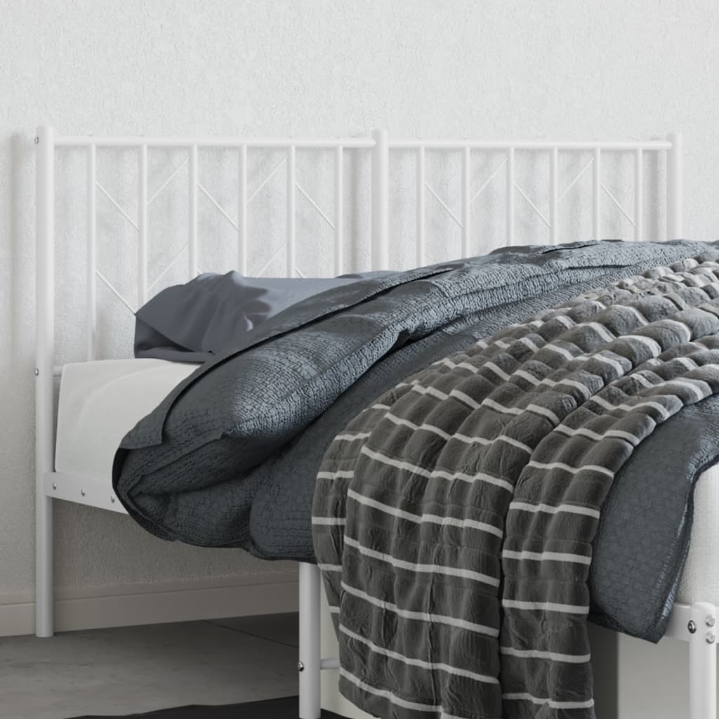 vidaXL Ersatz-Kopfteil Metall Weiß 135 cm