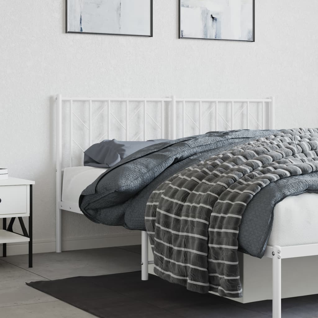 vidaXL Ersatz-Kopfteil Metall Weiß 150 cm
