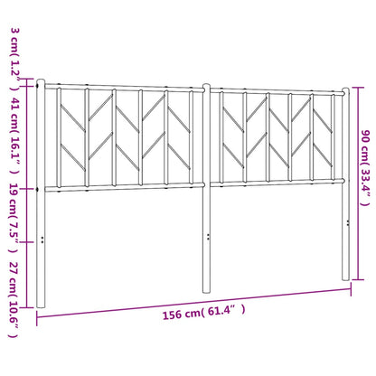 vidaXL Ersatz-Kopfteil Metall Weiß 150 cm
