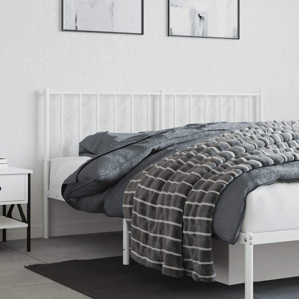 vidaXL Ersatz-Kopfteil Metall Weiß 160 cm