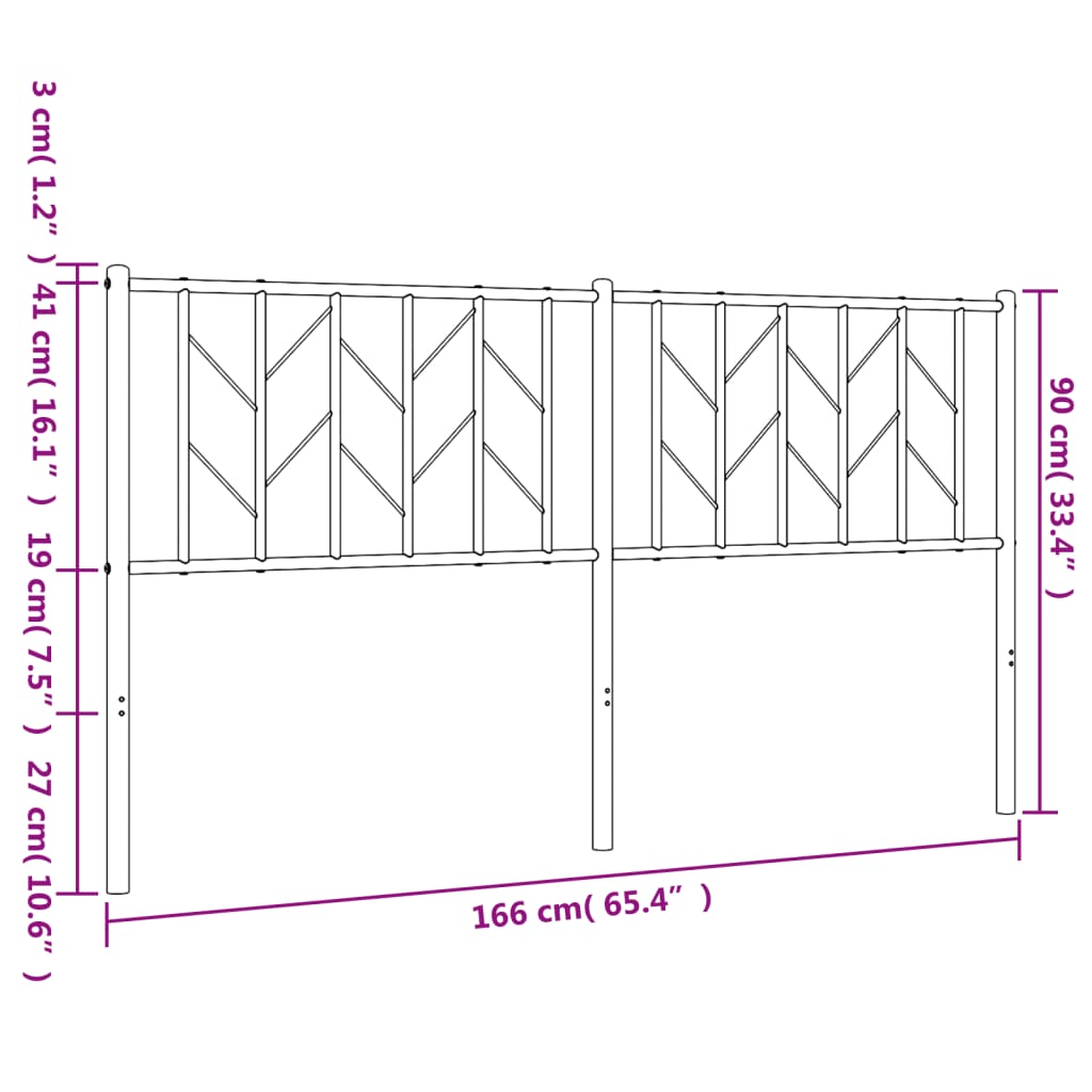 vidaXL Ersatz-Kopfteil Metall Weiß 160 cm