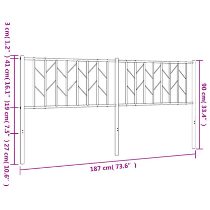 vidaXL Ersatz-Kopfteil Metall Weiß 180 cm